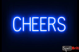 CHEERS sign, featuring LED lights that look like neon CHEERS signs