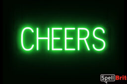 CHEERS sign, featuring LED lights that look like neon CHEERS signs