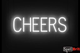 CHEERS sign, featuring LED lights that look like neon CHEERS signs