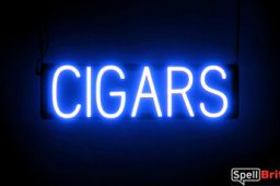 CIGARS sign, featuring LED lights that look like neon CIGAR signs