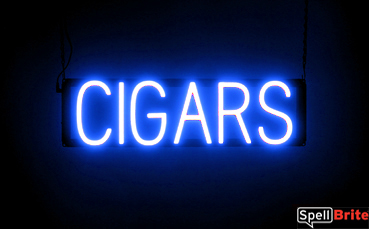 CIGARS sign, featuring LED lights that look like neon CIGAR signs