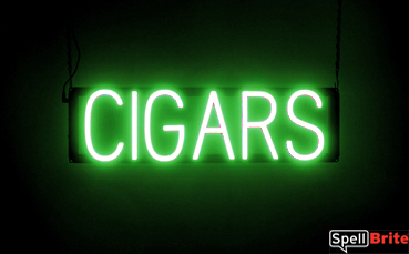 CIGARS sign, featuring LED lights that look like neon CIGAR signs