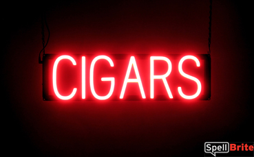 CIGARS sign, featuring LED lights that look like neon CIGAR signs