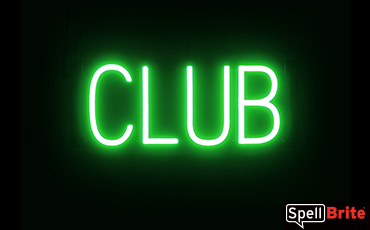 CLUB sign, featuring LED lights that look like neon CLUB signs