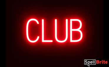 Red LED CLUB Sign, Neon Sign Look with LED Lights
