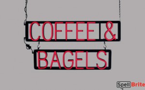 COFFEE & BAGELS LED signs that uses changeable letters to make business signs for your restaurant