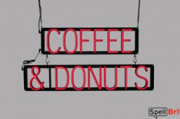 COFFEE & DONUTS LED sign that uses changeable letters to make personalized signs for your shop