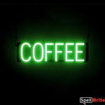 COFFEE sign, featuring LED lights that look like neon COFFEE signs