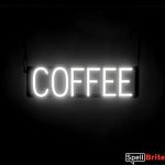 COFFEE sign, featuring LED lights that look like neon COFFEE signs