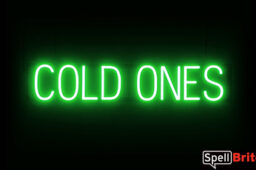 COLD ONES sign, featuring LED lights that look like neon COLD ONES signs