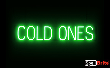 COLD ONES sign, featuring LED lights that look like neon COLD ONES signs