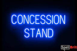 CONCESSION STAND sign, featuring LED lights that look like neon CONCESSION STAND signs