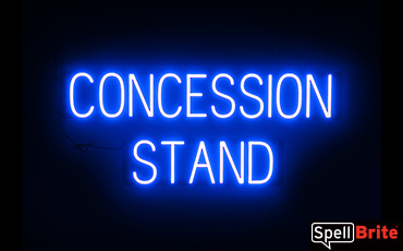 CONCESSION STAND sign, featuring LED lights that look like neon CONCESSION STAND signs