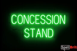 CONCESSION STAND sign, featuring LED lights that look like neon CONCESSION STAND signs