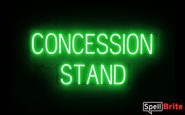 CONCESSION STAND sign, featuring LED lights that look like neon CONCESSION STAND signs