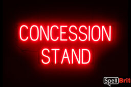 CONCESSION STAND sign, featuring LED lights that look like neon CONCESSION STAND signs
