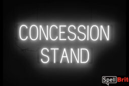 CONCESSION STAND sign, featuring LED lights that look like neon CONCESSION STAND signs
