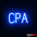 CPA Sign – SpellBrite’s LED Sign Alternative to Neon CPA Signs for Businesses in Blue