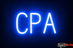 CPA Sign – SpellBrite’s LED Sign Alternative to Neon CPA Signs for Businesses in Blue