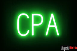 CPA Sign – SpellBrite’s LED Sign Alternative to Neon CPA Signs for Businesses in Green