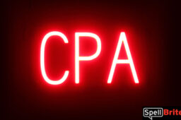 CPA Sign – SpellBrite’s LED Sign Alternative to Neon CPA Signs for Businesses in Red