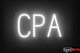 CPA sign, featuring LED lights that look like neon CPA signs