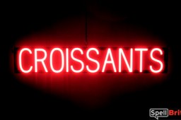 CROISSANTS sign, featuring LED lights that look like neon CROISSANT signs