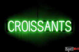 CROISSANTS sign, featuring LED lights that look like neon CROISSANT signs