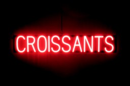 CROISSANTS LED glowing sign that is an alternative to neon signs for your bakery
