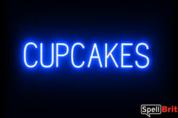 CUPCAKES sign, featuring LED lights that look like neon CUPCAKE signs