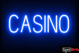 CASINO sign, featuring LED lights that look like neon CASINO signs