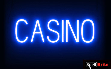 CASINO sign, featuring LED lights that look like neon CASINO signs