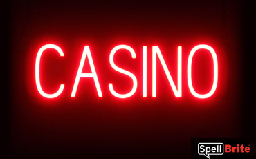 CASINO sign, featuring LED lights that look like neon CASINO signs
