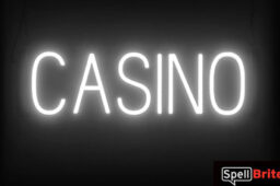 CASINO sign, featuring LED lights that look like neon CASINO signs