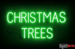 CHRISTMAS TREES Sign – SpellBrite’s LED Sign Alternative to Neon CHRISTMAS TREES Signs for Christmas and Other Holidays in Green