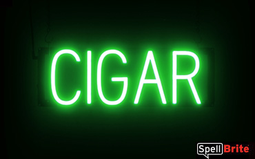 Cigar sign, featuring LED lights that look like neon Cigar signs