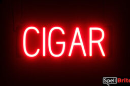Cigar sign, featuring LED lights that look like neon Cigar signs