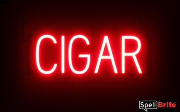 Cigar sign, featuring LED lights that look like neon Cigar signs