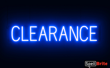 CLEARANCE Sign – SpellBrite’s LED Sign Alternative to Neon CLEARANCE Signs for Businesses in Blue