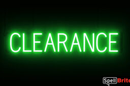 CLEARANCE sign, featuring LED lights that look like neon CLEARANCE signs