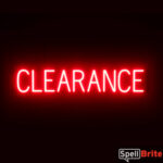 CLEARANCE sign, featuring LED lights that look like neon CLEARANCE signs