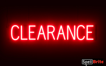 CLEARANCE Sign – SpellBrite’s LED Sign Alternative to Neon CLEARANCE Signs for Businesses in Red