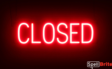 CLOSED Sign – SpellBrite’s LED Sign Alternative to Neon CLOSED Signs for Businesses in Red
