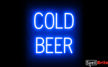 COLD BEER sign, featuring LED lights that look like neon COLD BEER signs