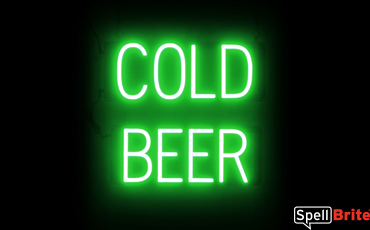 COLD BEER sign, featuring LED lights that look like neon COLD BEER signs