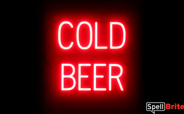COLD BEER sign, featuring LED lights that look like neon COLD BEER signs