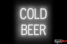 COLD BEER sign, featuring LED lights that look like neon COLD BEER signs