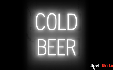 COLD BEER sign, featuring LED lights that look like neon COLD BEER signs