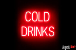 COLD DRINKS sign, featuring LED lights that look like neon COLD DRINK signs