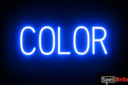 COLOR sign, featuring LED lights that look like neon COLOR signs